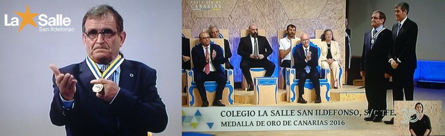 Medalla de oro de Canarias otorgada por el Gobierno de Canarias