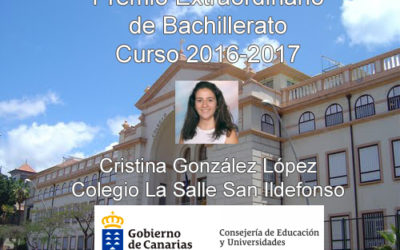 Nuestra alumna Cristina González López Premio Extraordinario de Bachillerato