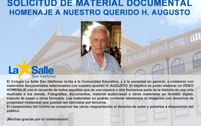 Solicitud de colaboración con materiales documentales relacionados con nuestro querido H. Augusto