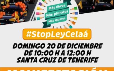 El domingo día 20 te esperamos en las calles de Santa Cruz para decir NO a la Ley Celaá