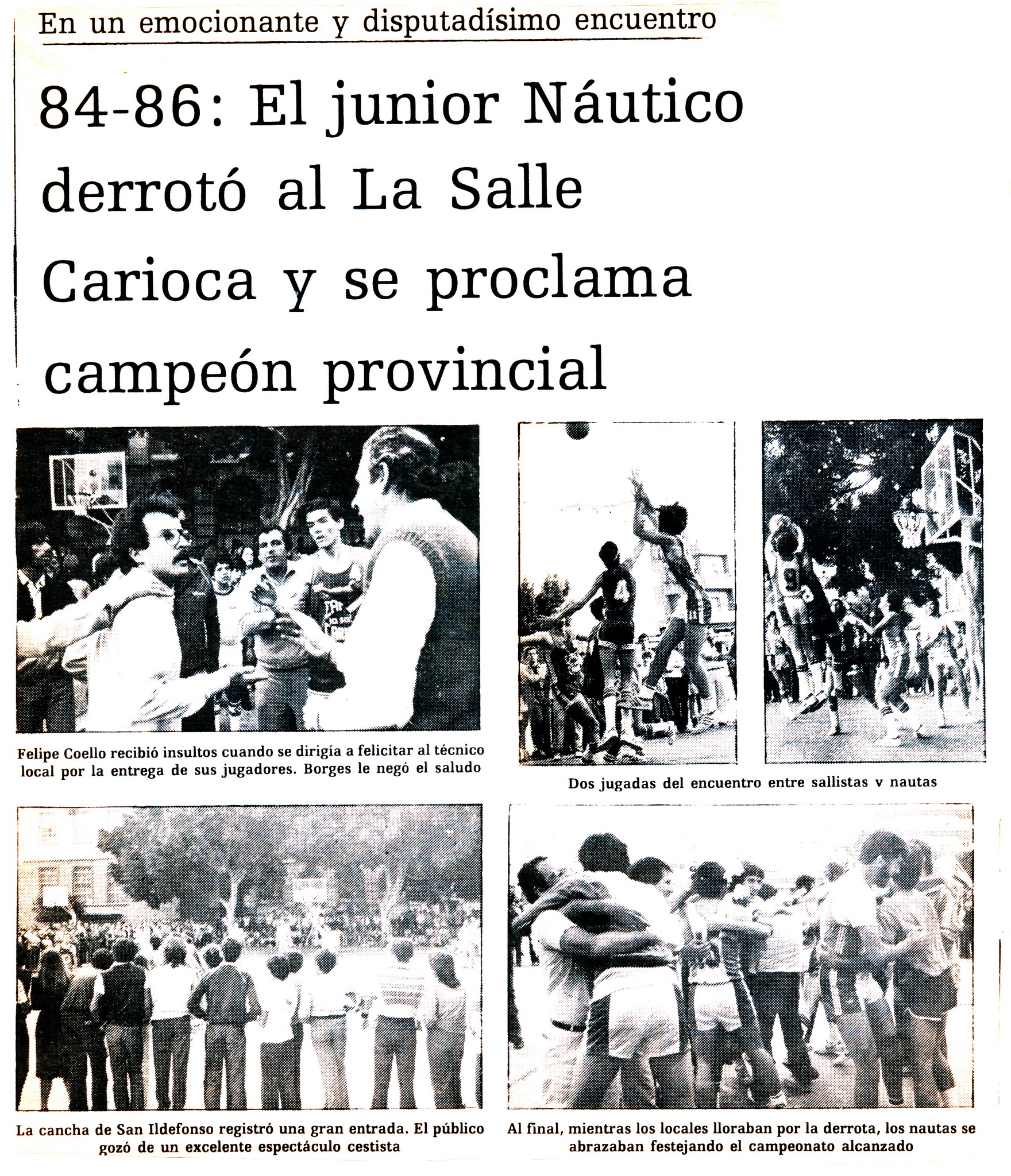 Enlace de partido La Salle - Náutico año 1983 en las canchas del colegio La Salle San Ildefonso