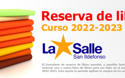 Formulario de reserva de libros para el próximo curso 2022/2023